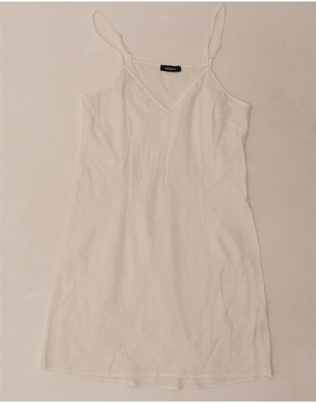 Max & Co. Dame Slip Dress UK 10 Small White Bomuld