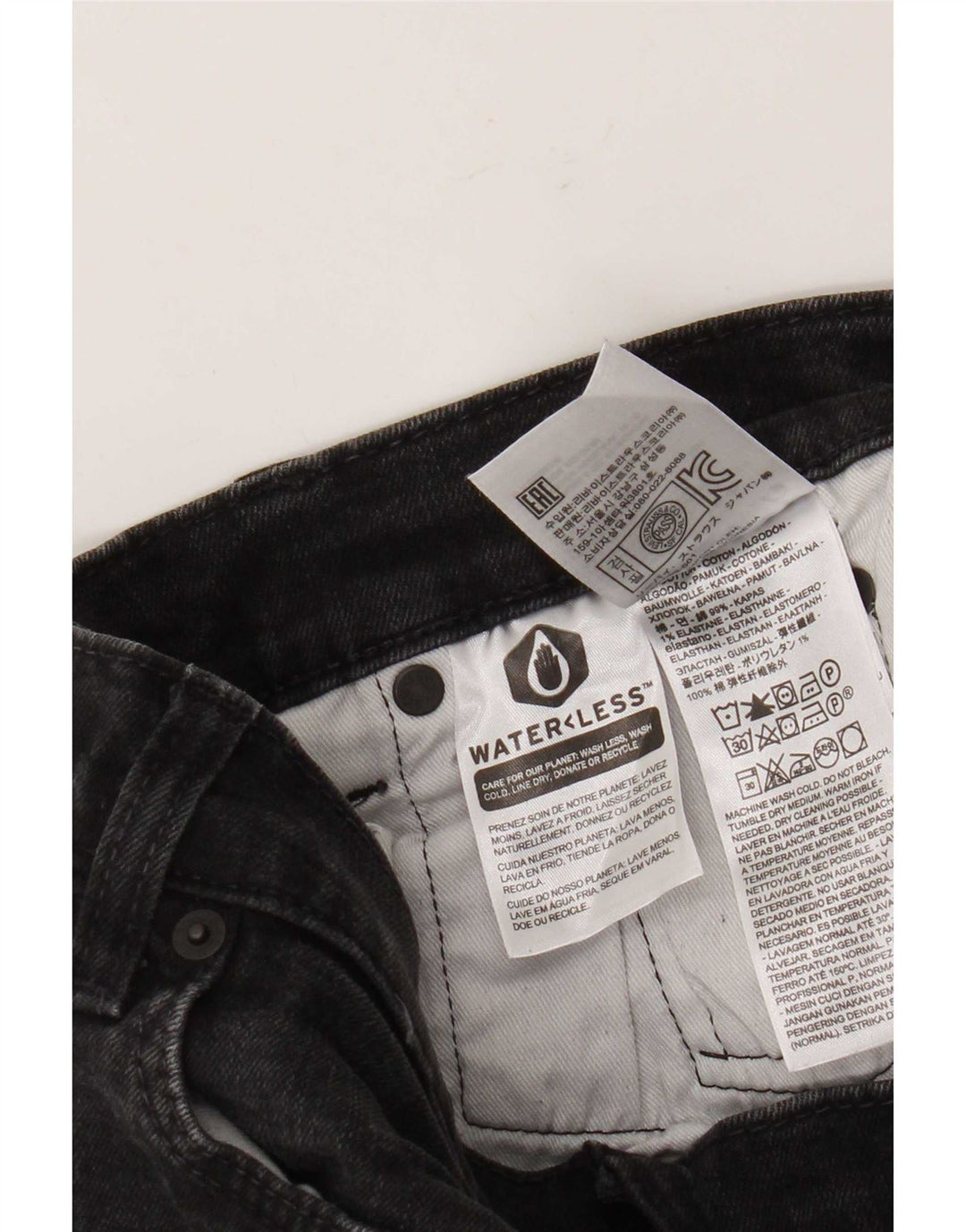 Levi's Slim Jeans til mænd W30 L29 sort bomuld