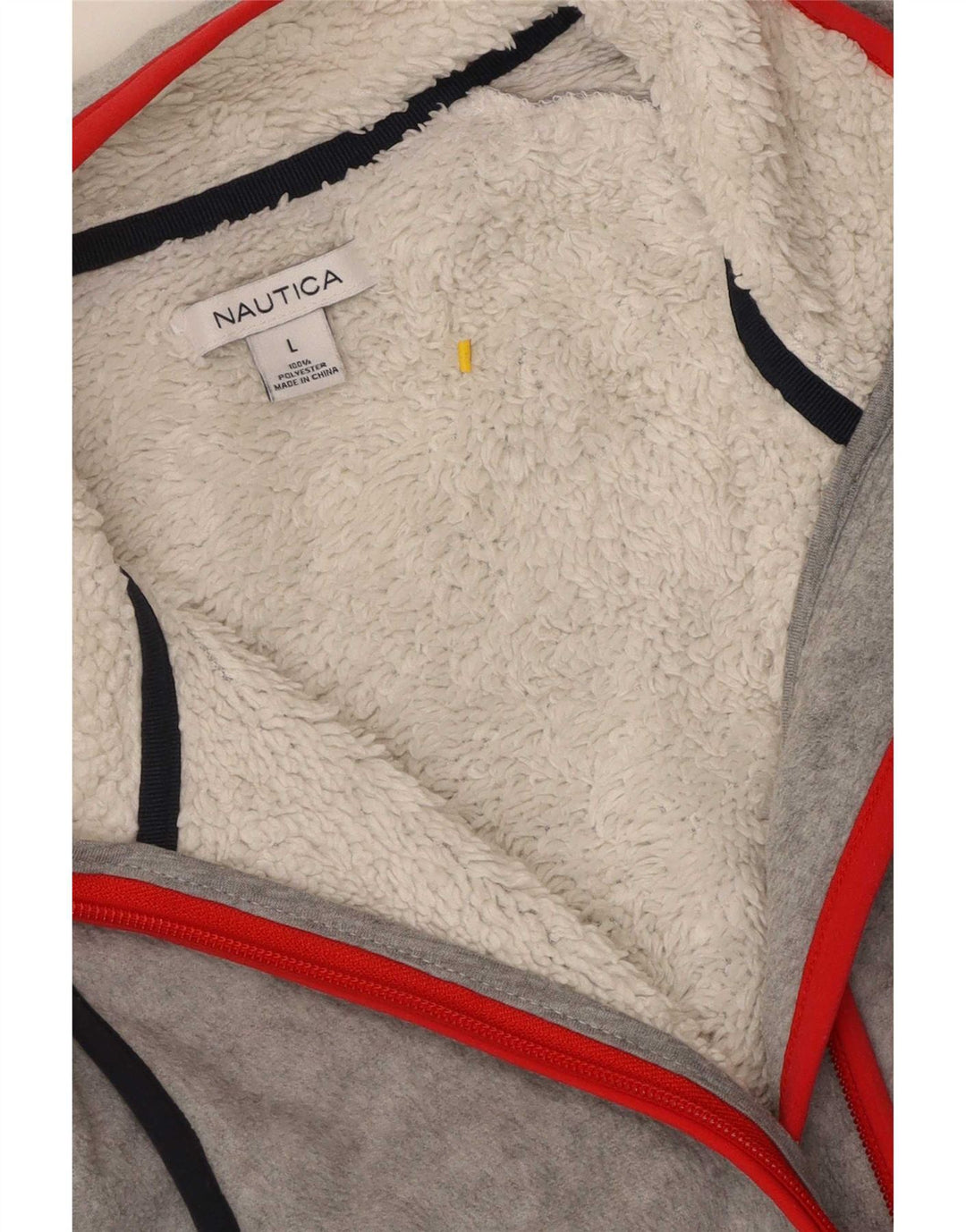 Nautica Dame Fleecejakke UK 14 Stor Gråstribet Polyester