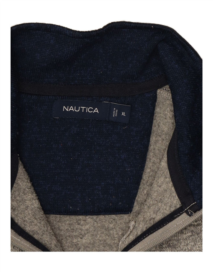 NAUTICA Mens Tracksuit Top Jacket XL Grey Colourblock Polyester Vintage Nautica and Second-Hand Nautica from Messina Hembry 