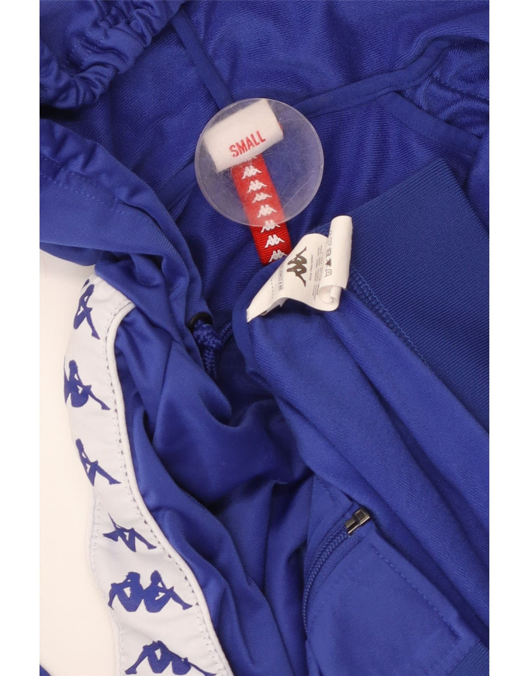 KAPPA Grafisk hættetrøje med lynlås til kvinder UK 10 Small Blue Colourblock