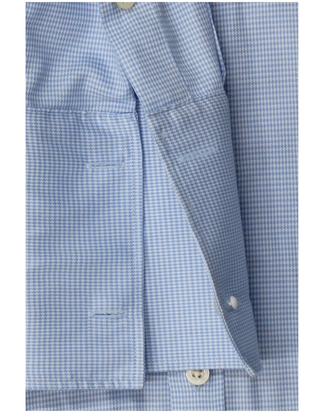 Moss 1851 Herre Slim Fit formel skjorte størrelse 38 15 Medium Blue Houndstooth