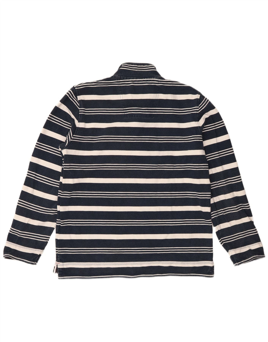 Besætningstøj Herre Zip Neck Sweatshirt Jumper Medium Navyblå stribet