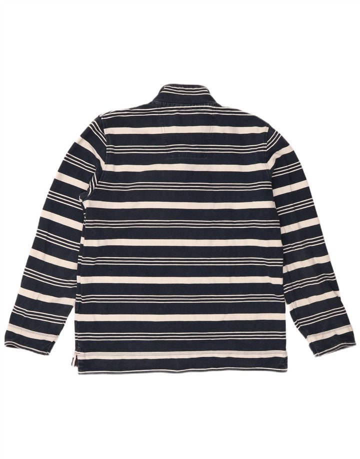 Besætningstøj Herre Zip Neck Sweatshirt Jumper Medium Navyblå stribet