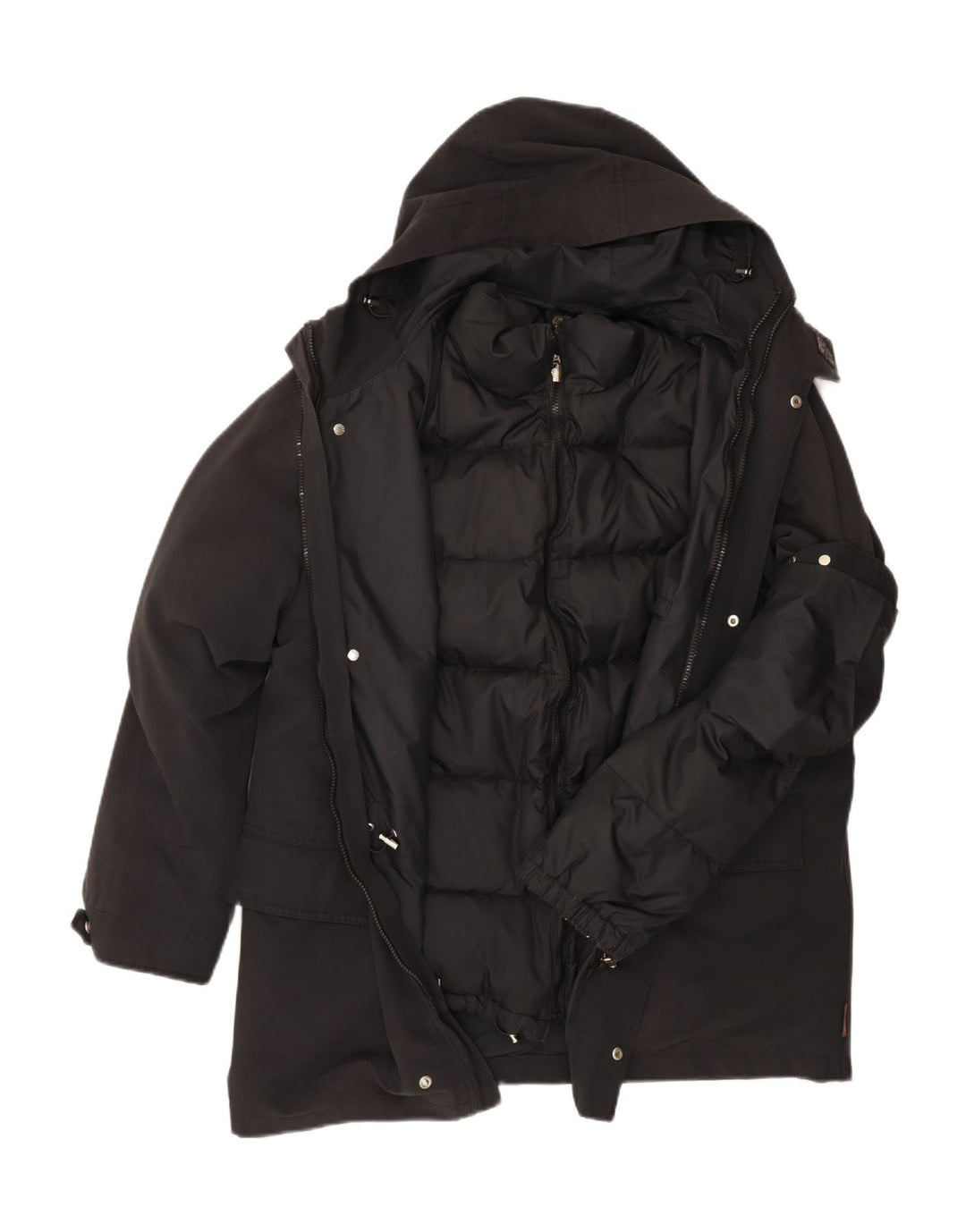 MONCLER Mens Hooded Padded Coat Size 3 Large Black Cotton Vintage Moncler and Second-Hand Moncler from Messina Hembry 