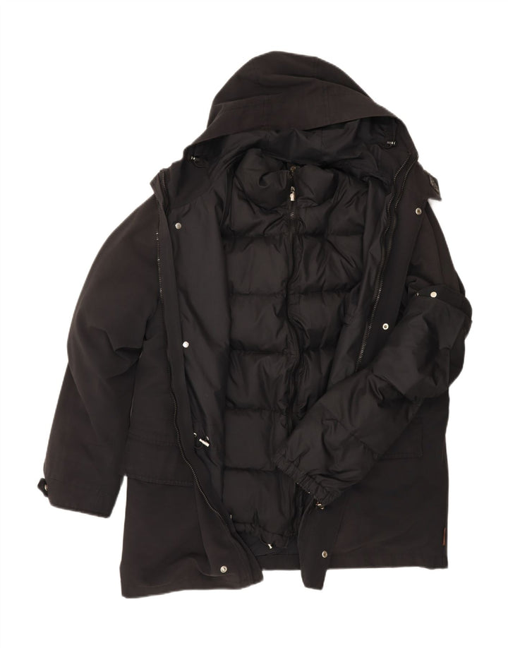 MONCLER Mens Hooded Padded Coat Size 3 Large Black Cotton Vintage Moncler and Second-Hand Moncler from Messina Hembry 