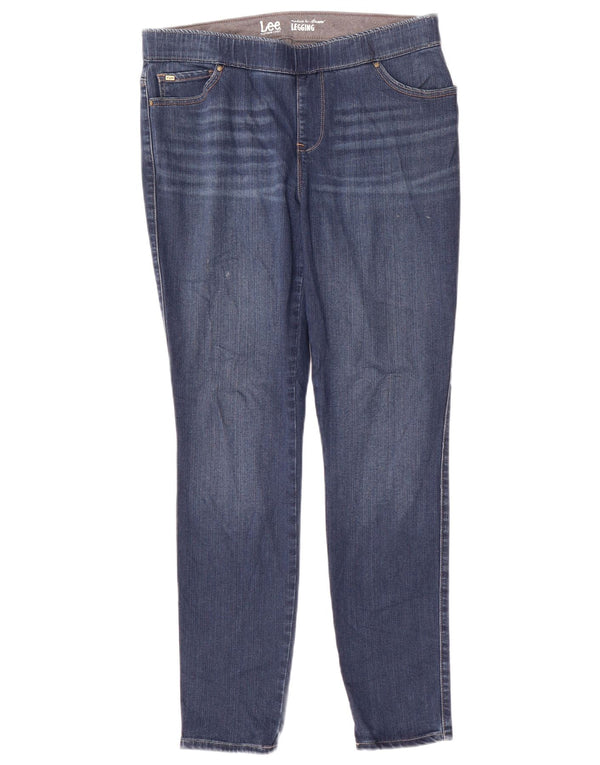 LEE Dame Modern Fit Legging Skinny Jeans US 12 Large W32 L29 Blue Rayon