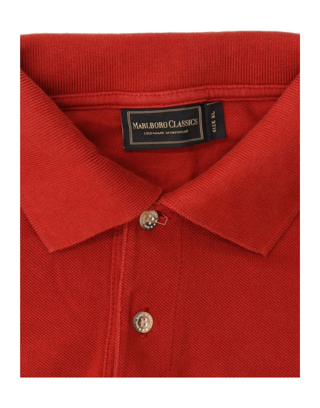 MARLBORO CLASSICS Mens Polo Shirt XL Red Cotton Vintage Marlboro Classics and Second-Hand Marlboro Classics from Messina Hembry 