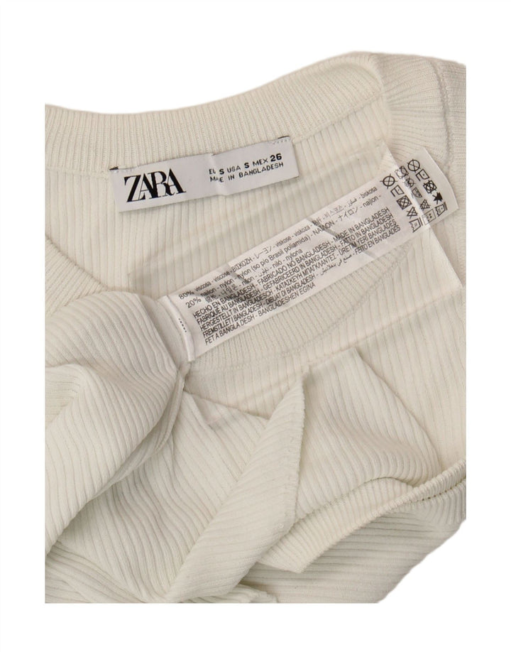 Zara Damevest Top UK 8 Small White Viscose