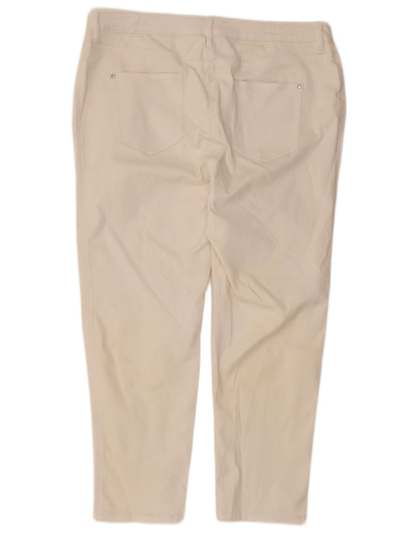 M&Co Dame tilspidsede fritidsbukser UK 18 XL W36 L25 Hvid Bomuld