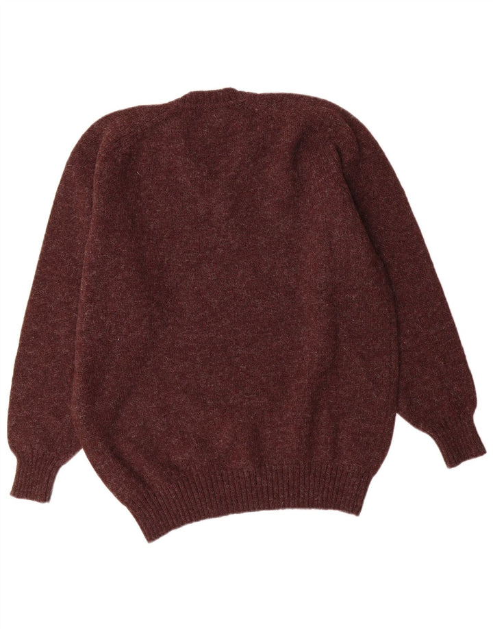 CONTE OF FLORENCE Herre V-hals sweater Stor Burgundy Virgin Wool