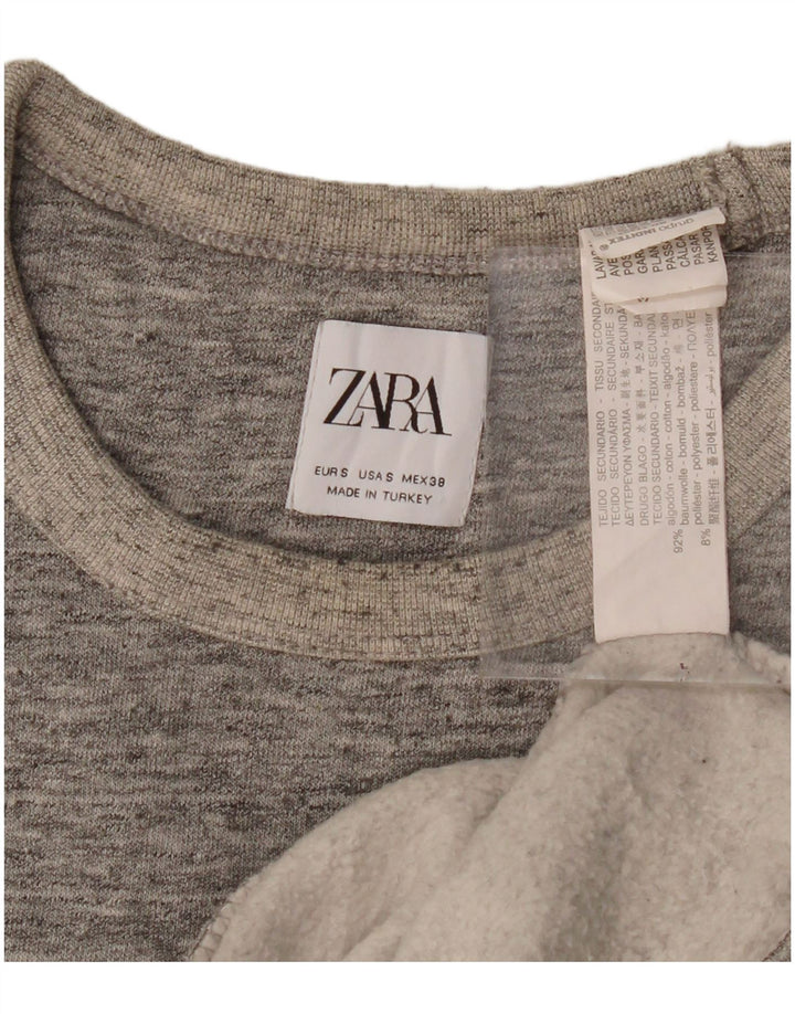 Zara Sweatshirt til mænd, lille grå flækket bomuld