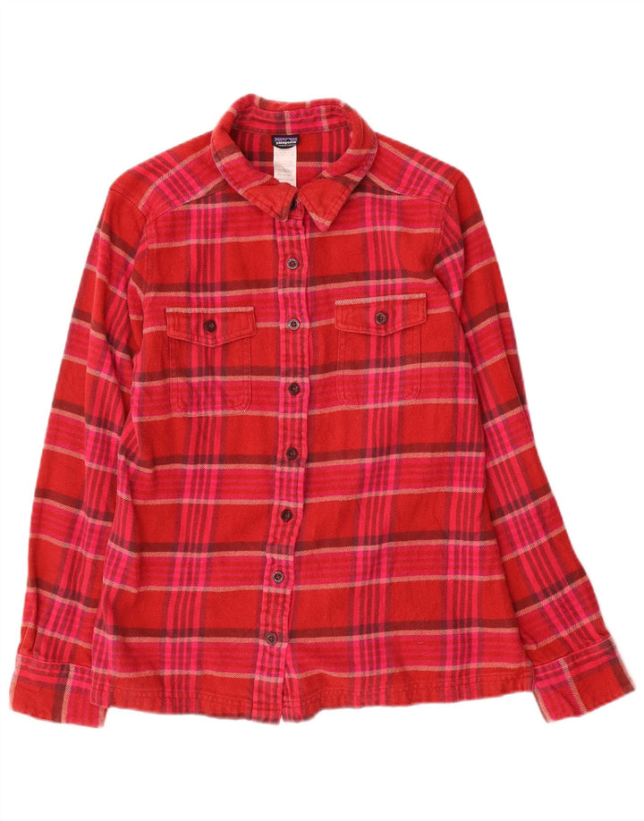Patagonia Dame Flanellskjorte US 6 Medium Rød Ternet Bomuld