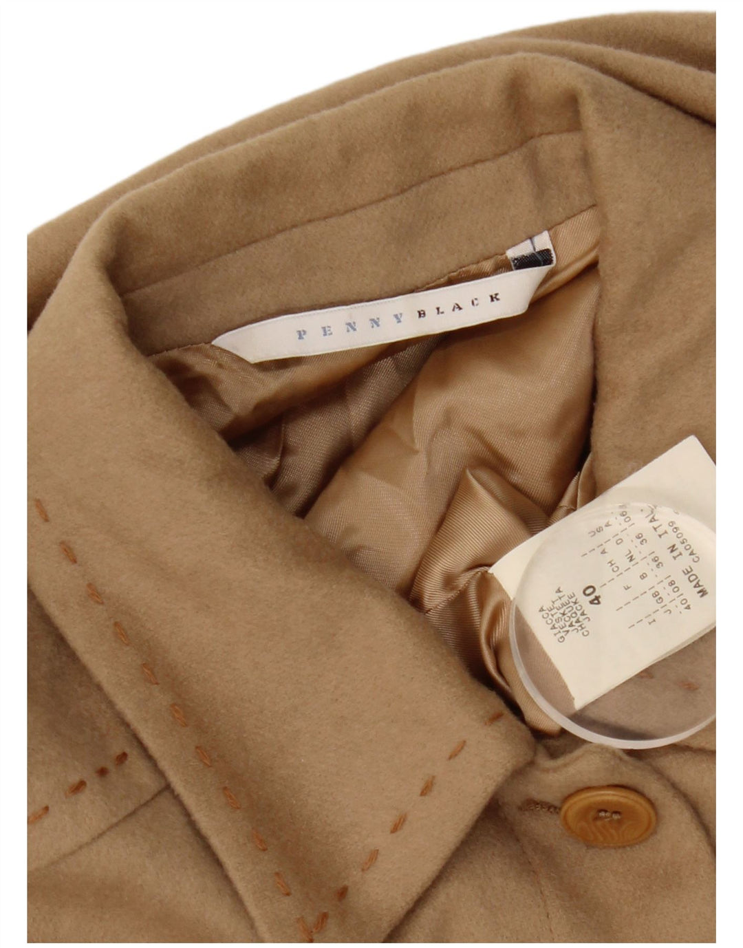 PENNY BLACK Dame Blazer Jacket UK 8 Small Beige Uld