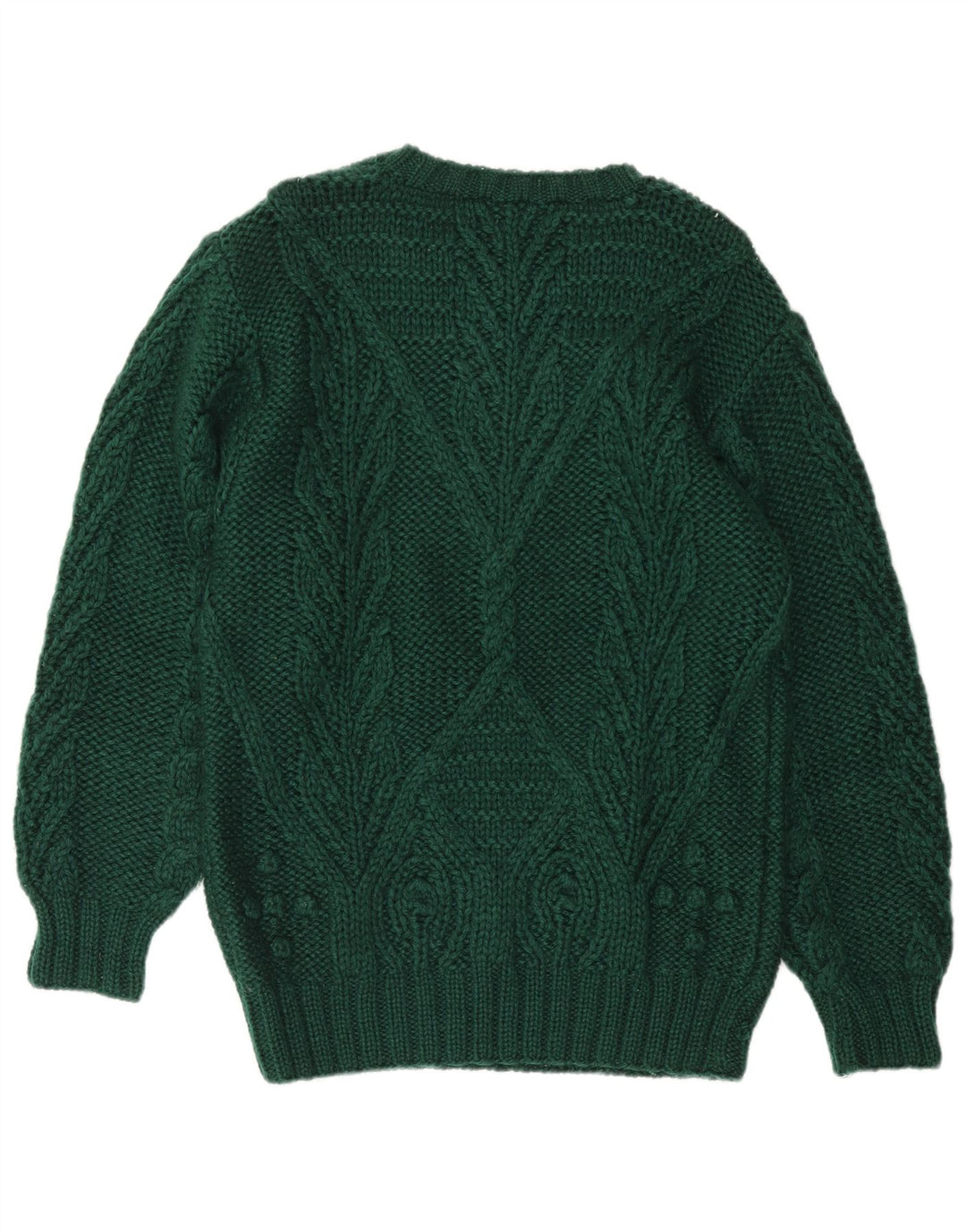Vintage herre sweater med rund hals, stor grøn
