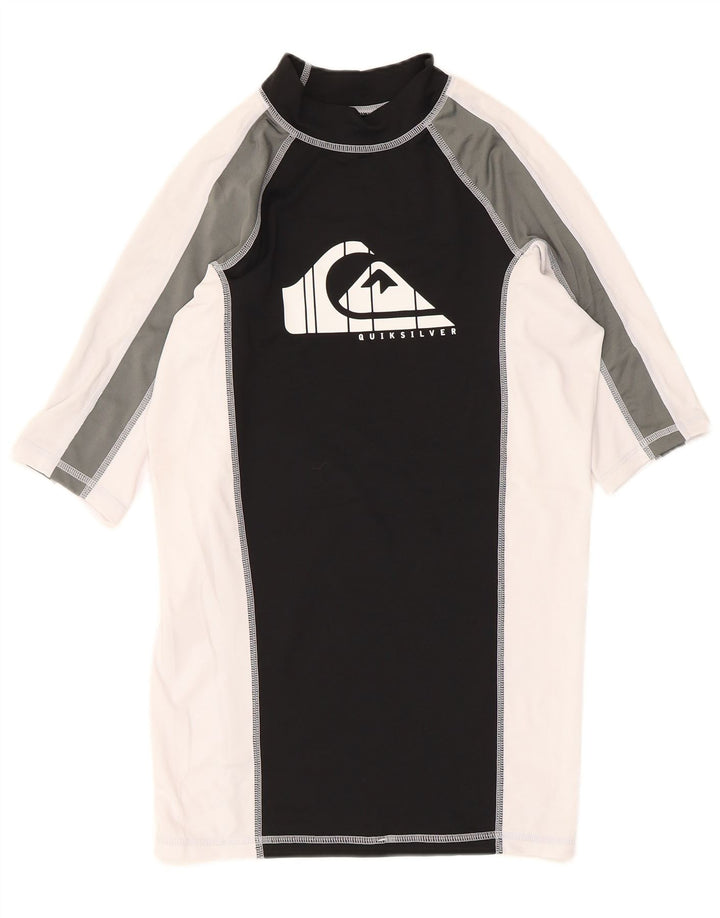 Quiksilver Herre grafisk T-shirt Top Stor Sort Colourblock Polyester