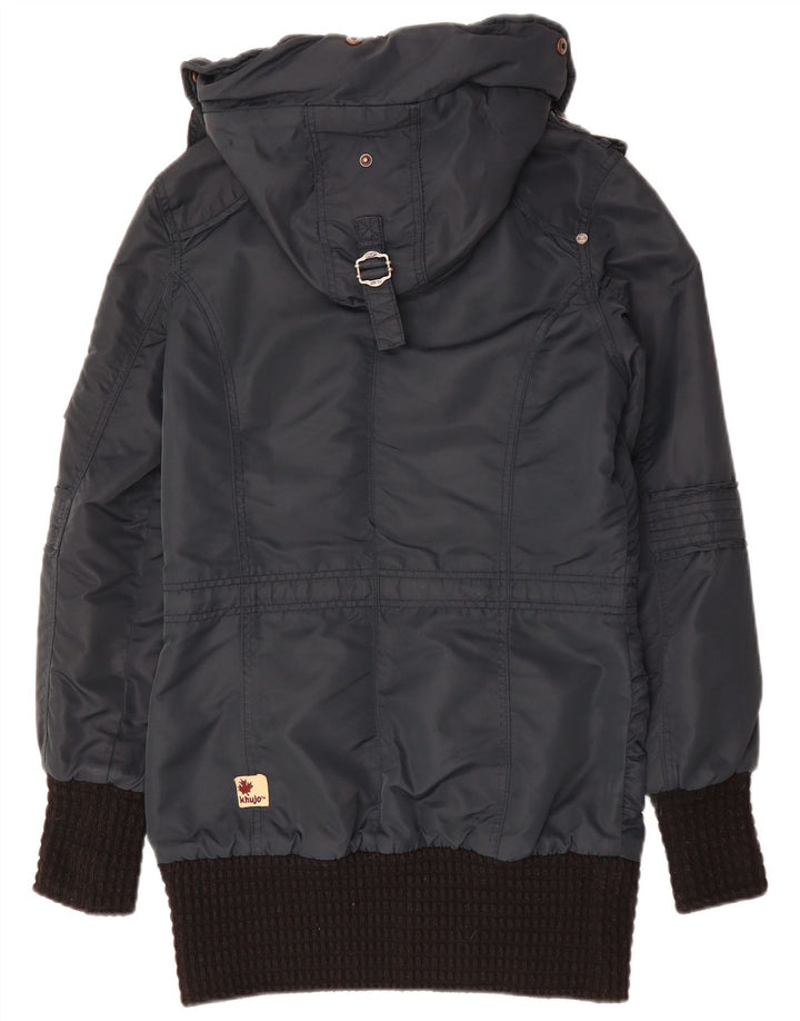KHUJO Herre Hooded Parka Jacket UK 38 Medium Navy Blue
