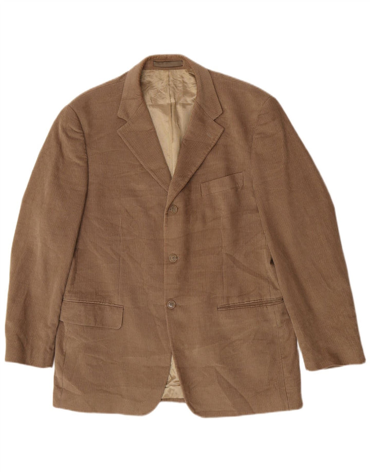 Marks & Spencer Herre 3-knaps Corduroy Blazer Jacket UK 42 Large Beige