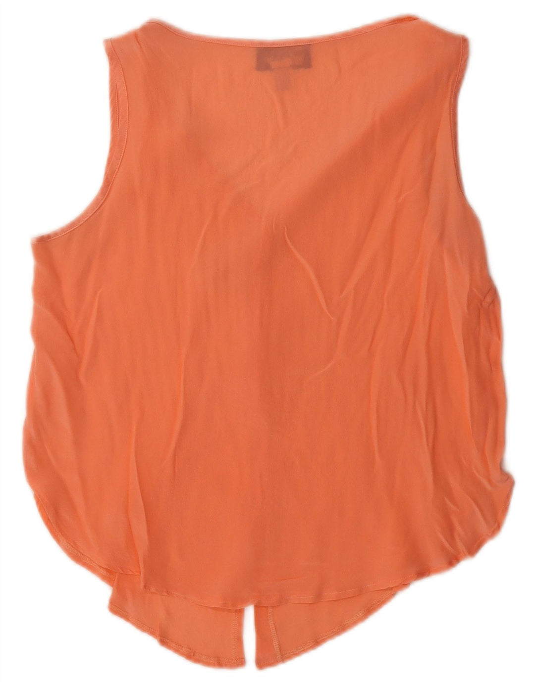 Vintage Damevest Top UK 14 Stor Orange Silke