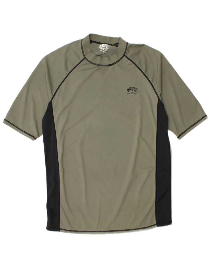 Animal Herre T-Shirt Top XL Khaki Colourblock Polyester