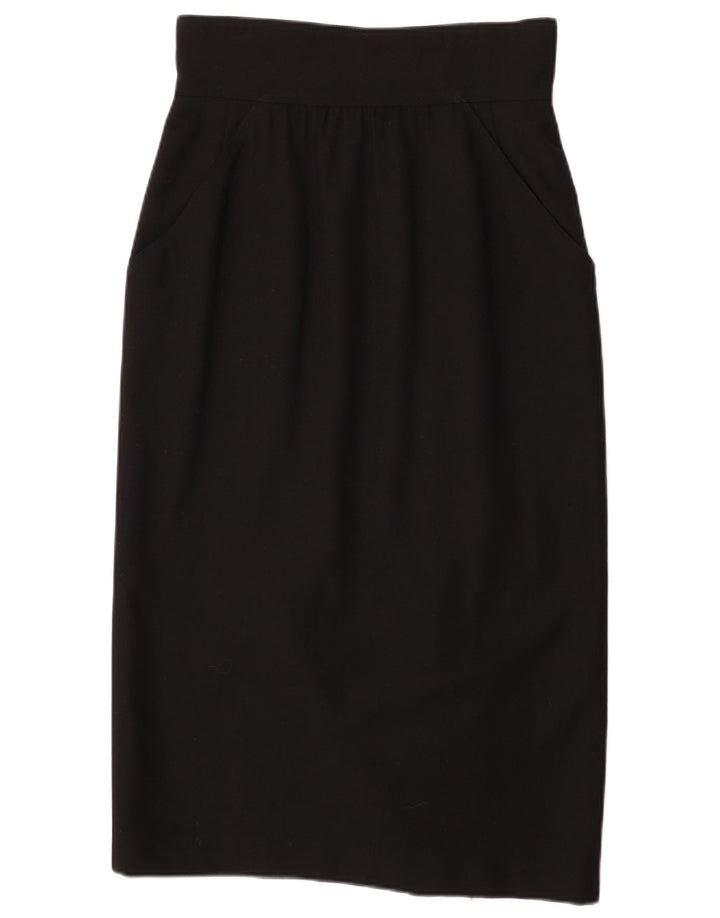 Fendi Dame Højtalje Midi Nederdel IT 44 Medium W28 Sort Uld