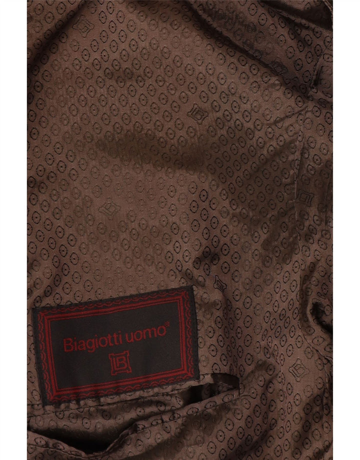 Biagiotti Herre 1 Knap Blazer Jakke UK 38 Medium Sort