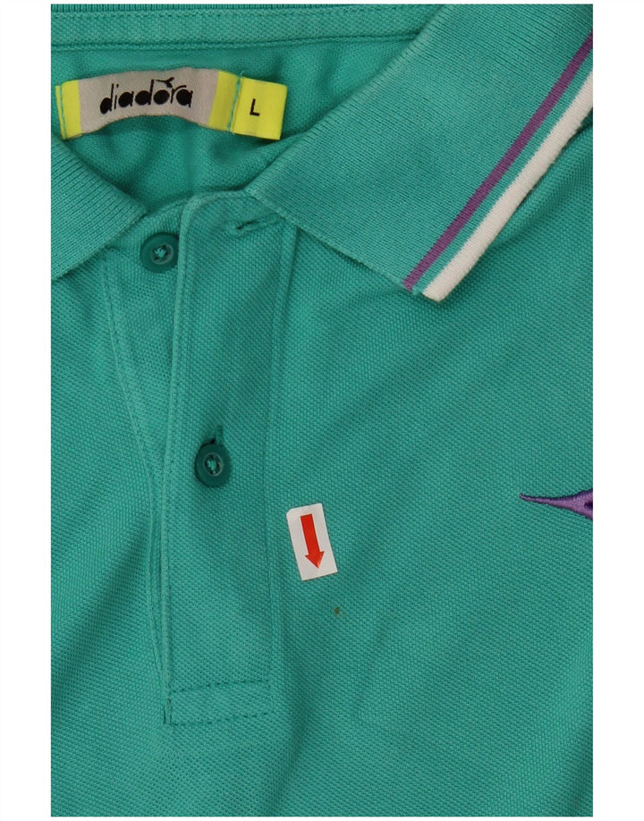 Diadora herre poloshirt Stor turkis bomuld