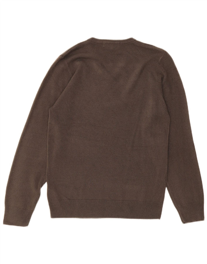 MARKS & SPENCER Herre V-hals sweater lille grå akryl