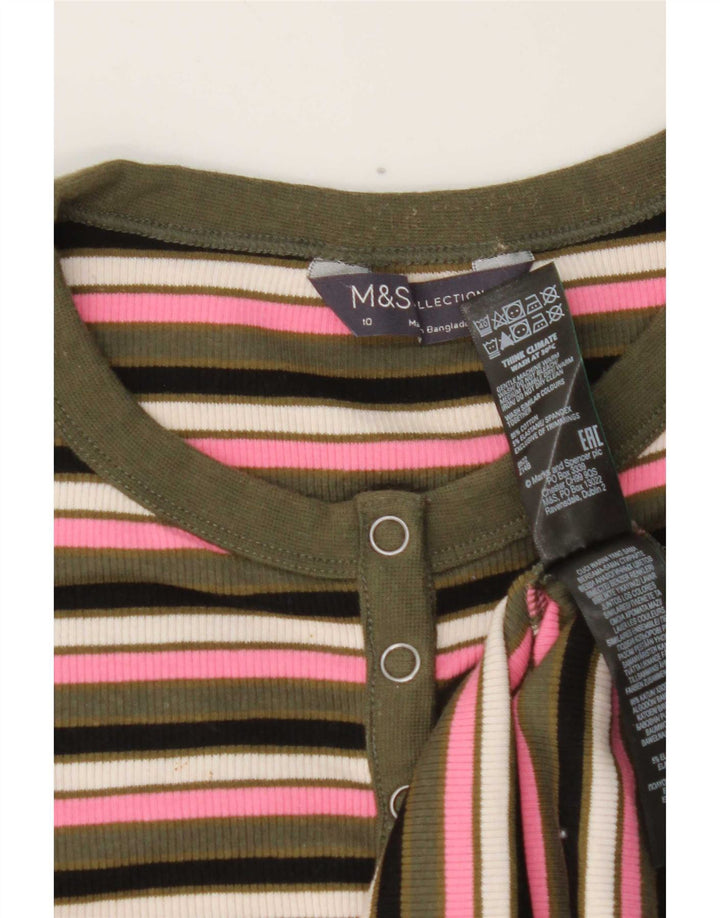 Marks & Spencer Dametop Langærmet UK 10 Small Multicolored Striped