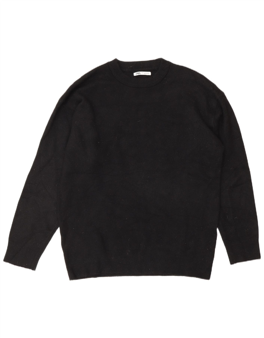 Zara dametrøjetrøje med rund hals DK 14 Medium Sort viskose