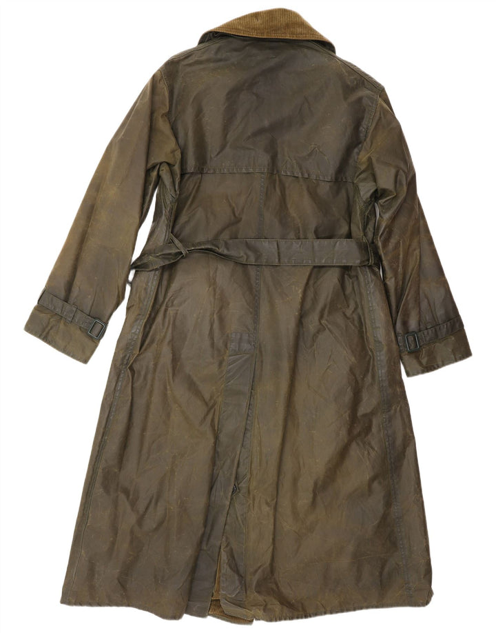 BARBOUR Vokset Trench Coat i bomuld til kvinder EU 34 XS Khaki Cotton Classic