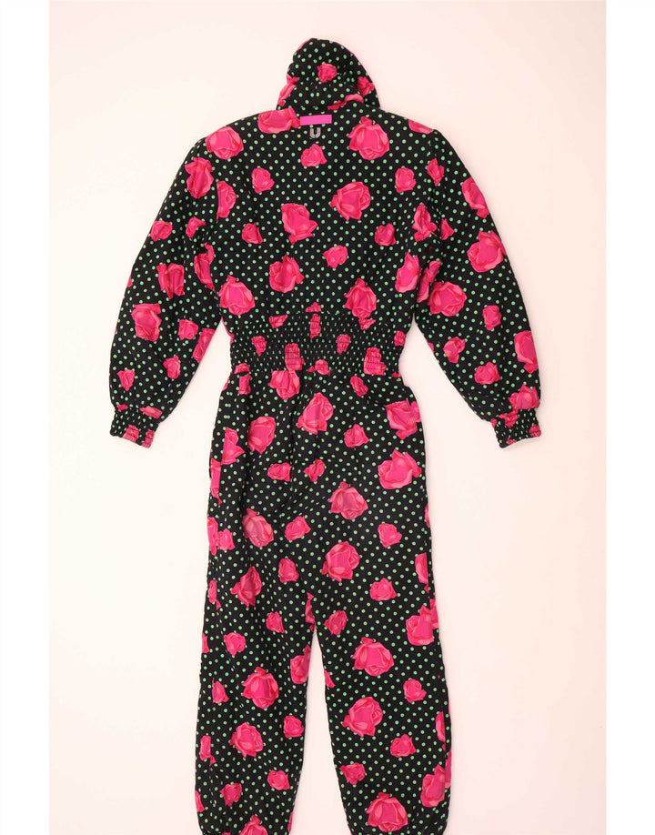 Ungaro Dame Ski Jumpsuit IT 44 Medium Black Floral Bomuld