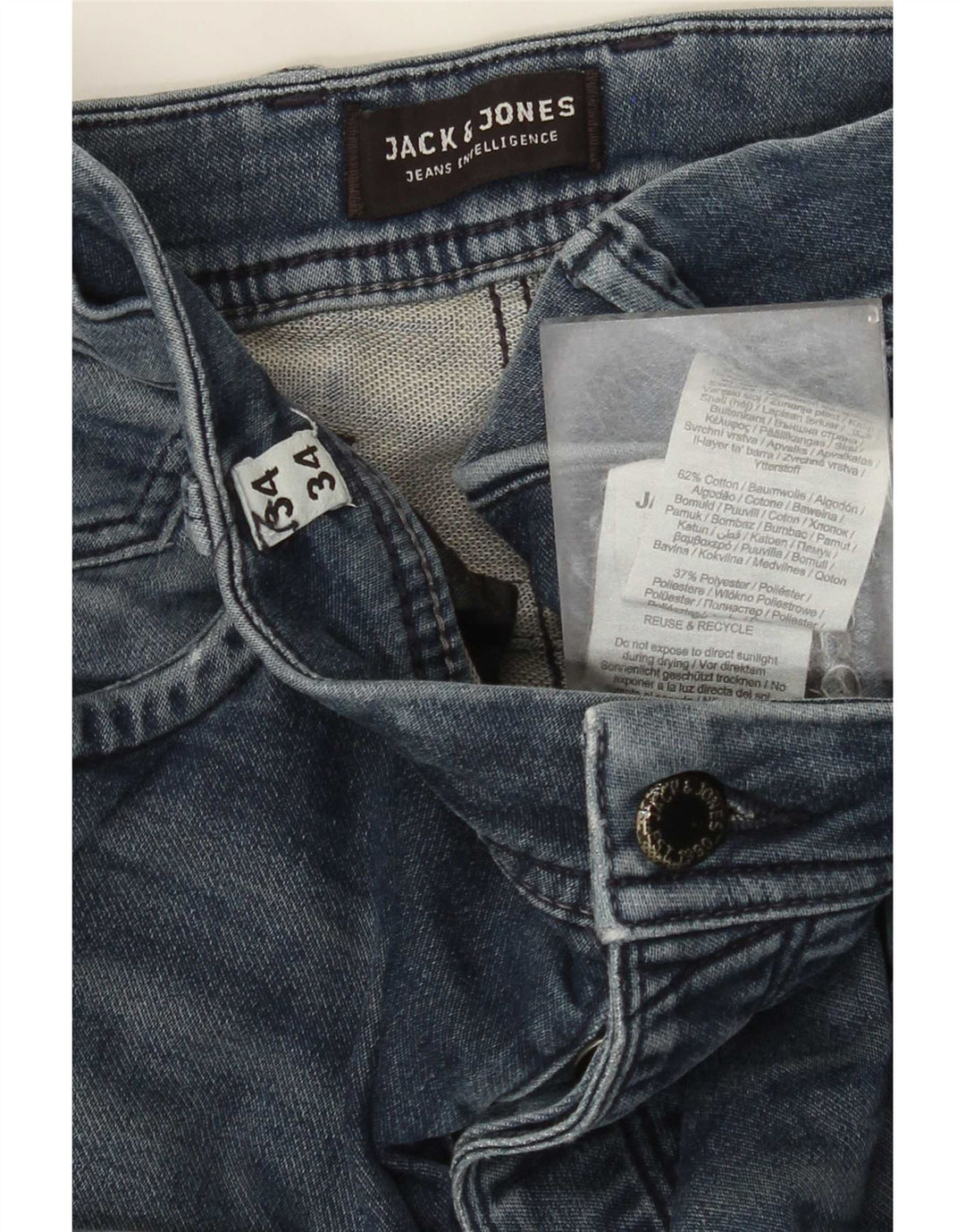 Jack & Jones Herre Slim Jeans W34 L34 Blå Bomuld