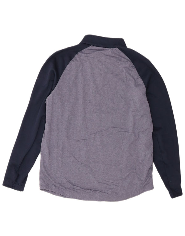 Nike Herre Golf Pullover med lynlås-hals Træningsdragt Top Medium Navy Blue Colourblock