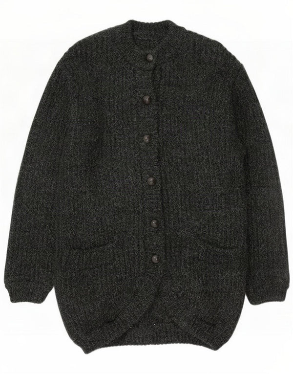 Vintage Womens Longline Cardigan Sweater UK 16 Large Green Flecked