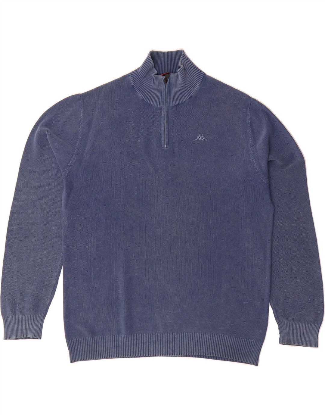 KAPPA Mens Zip Neck Jumper Sweater 2XL Blue Cotton Vintage Kappa and Second-Hand Kappa from Messina Hembry 