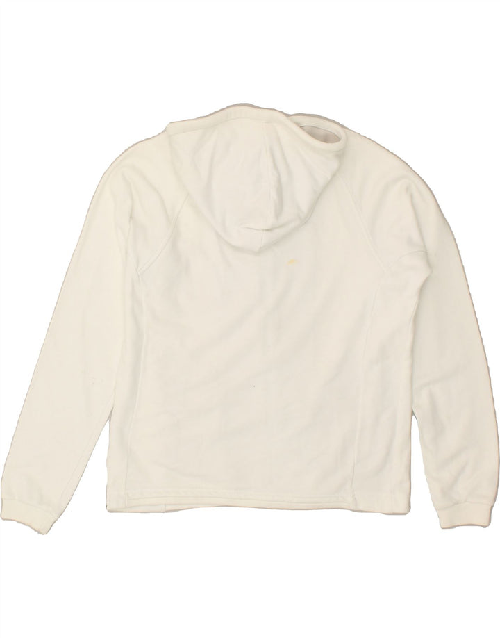 CHAMPION Womens Zip Hoodie Sweater UK 14 Medium White Cotton | Vintage Champion | Thrift | Second-Hand Champion | Used Clothing | Messina Hembry 