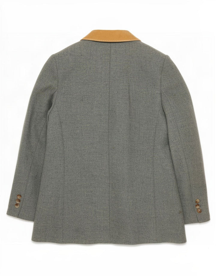 Laura Ashley Dame 3 Button Blazer Jacket UK 16 Large Blue Herringbone