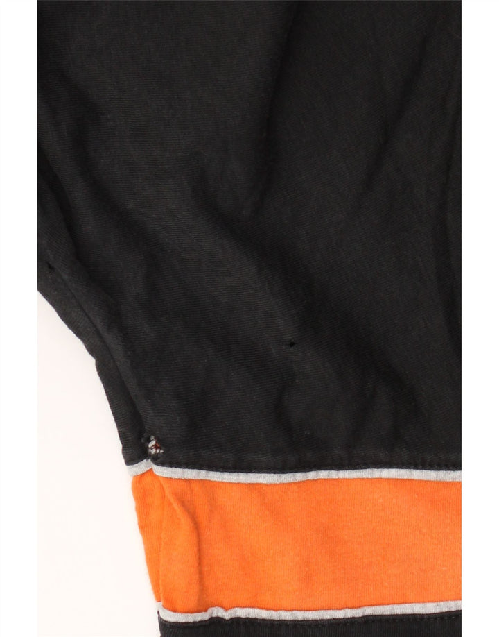 Diadora Herre Button Neck Sweatshirt Jumper XL Sort Colourblock Bomuld