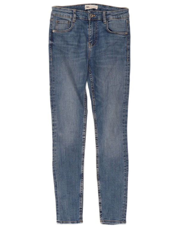 Zara Dame Højtalje Skinny Jeans EU 36 XS W26 L29 Blå Bomuld