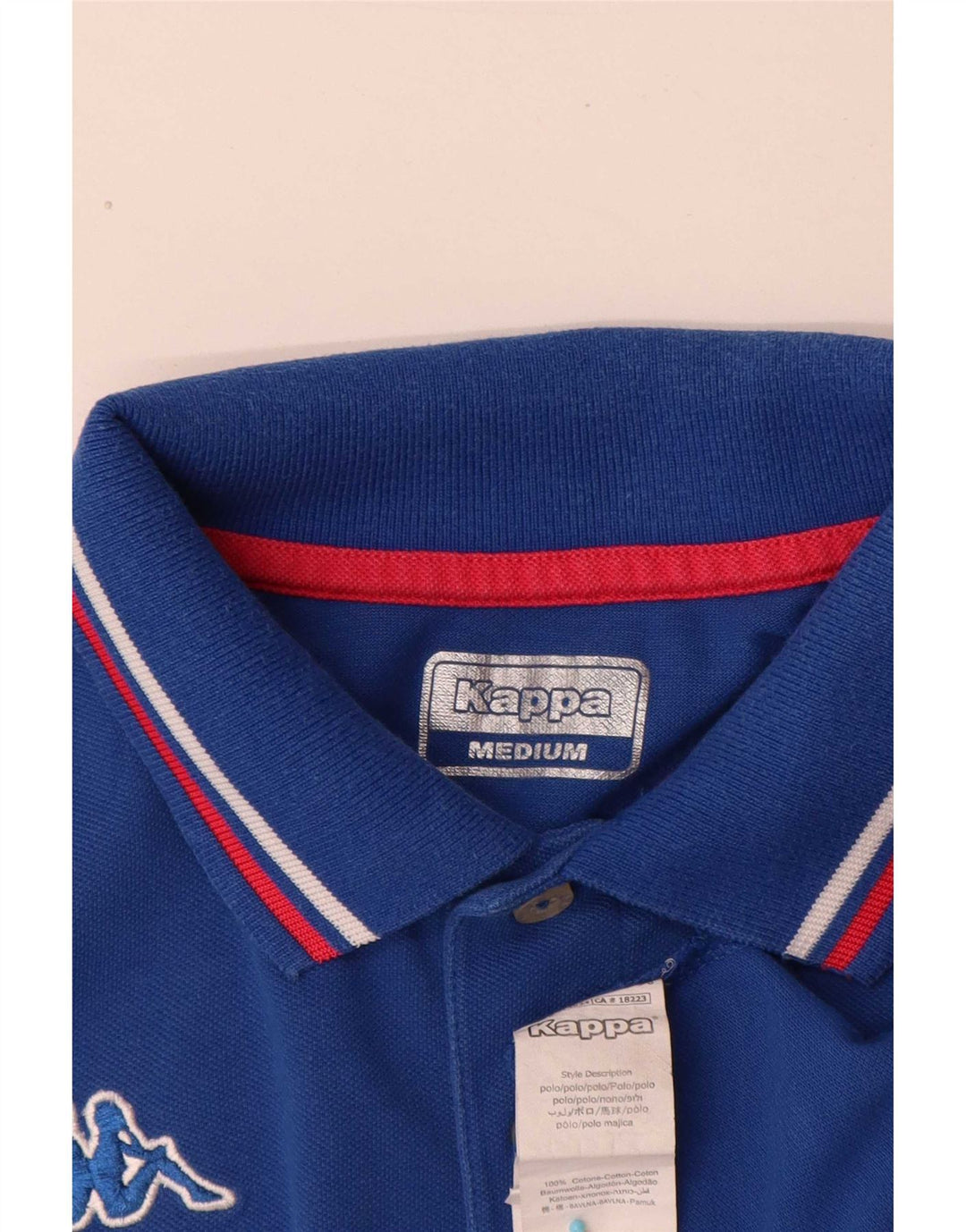 Kappa herre poloshirt mellemblå stribet bomuld
