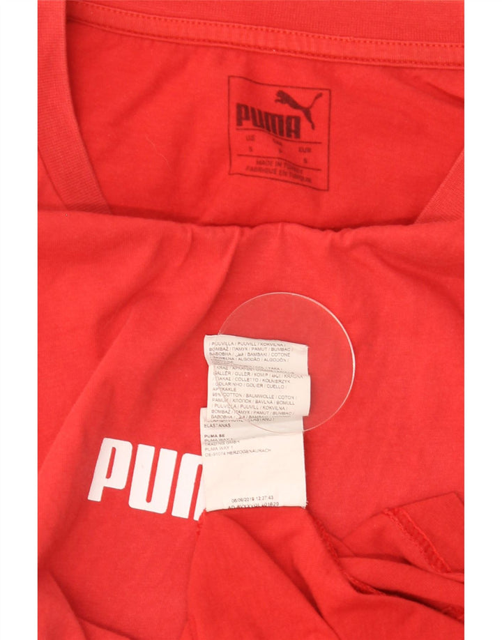 Puma Herre Grafisk T-Shirt Top Lille Rød Bomuld
