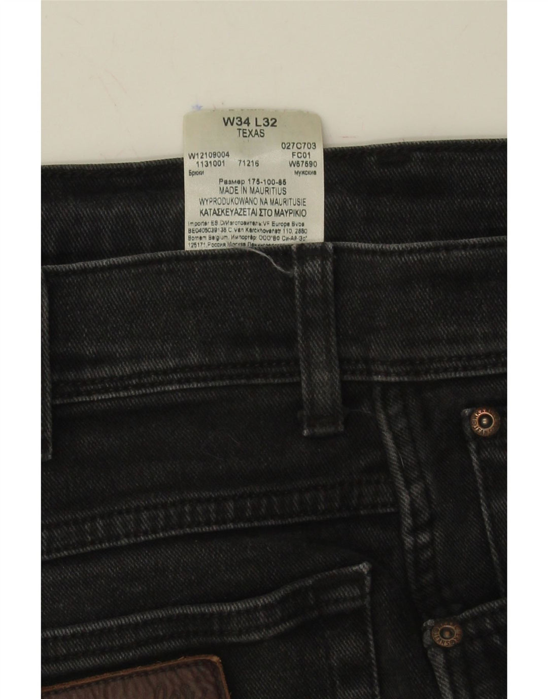 WRANGLER Womens Texas Straight Jeans W34 L32 Black Cotton Vintage Wrangler and Second-Hand Wrangler from Messina Hembry 