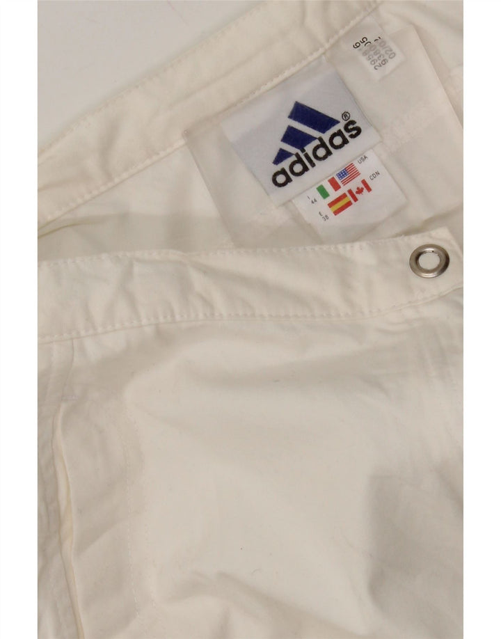 Adidas Bermuda Shorts til kvinder UK 12 Medium W30 Hvid Bomuld