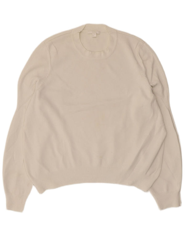 Cos Womens Crew Neck Jumper Sweater UK 14 Medium White Viscose