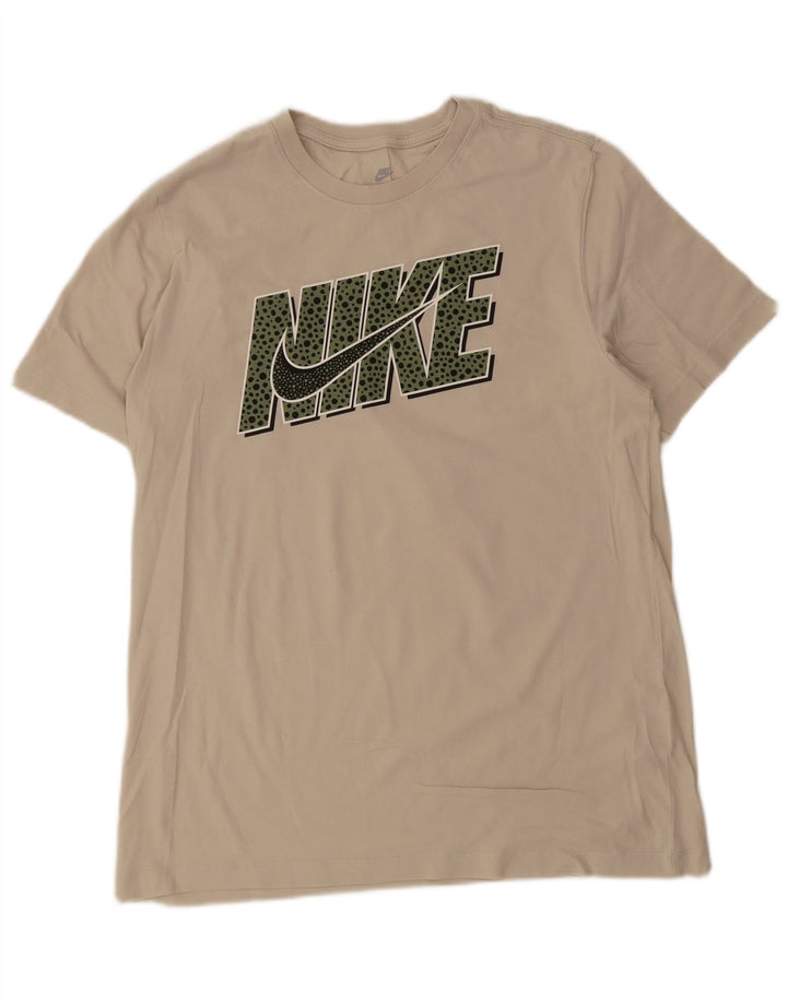 Nike grafisk T-shirt top til mænd, stor beige bomuld