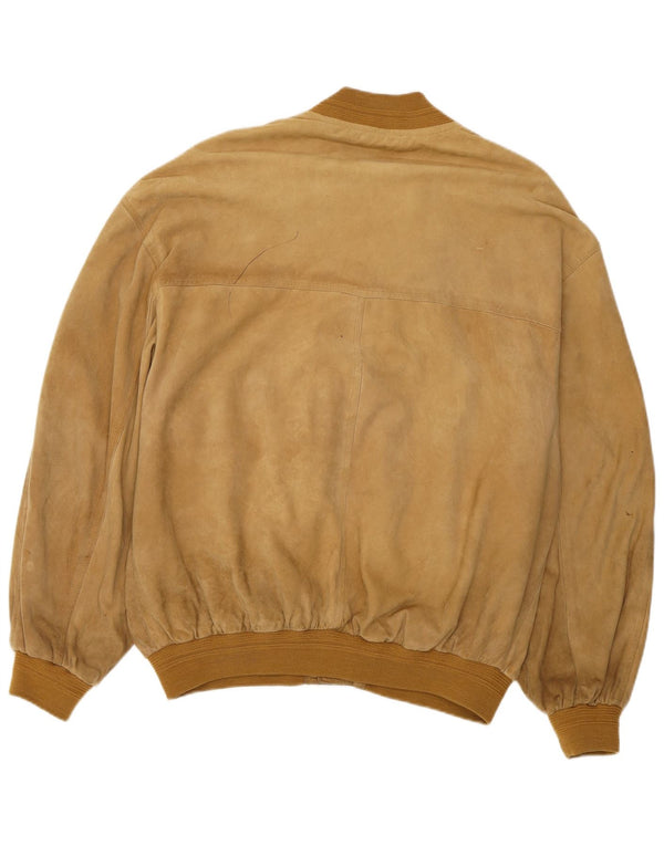 VINTAGE Bomberjakke i ruskind til mænd IT 52 XL Beige Læder