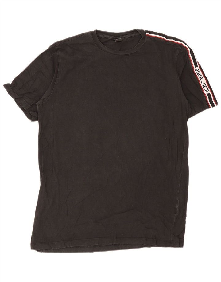 Replay Herre Grafisk T-Shirt Top Stor Sort Colourblock