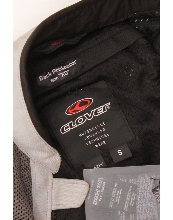 Clover Womens Graphic Racer Jacket UK 6 XS Flerfarvet Colourblock