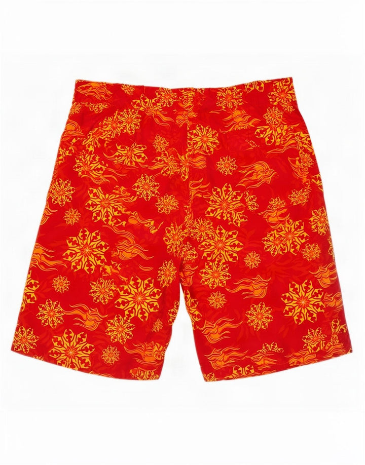 Brugi Badeshorts med abstrakt mønster til mænd, store røde nylon